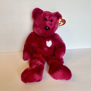 Ty Beanie Buddy VALENTINA the Red Bear 14 Inch MWCT Plush Stuffed‎ Animal Toy